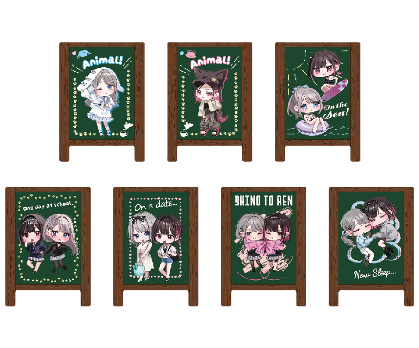 志乃と恋のあにまるカフェ コラボカフェ限定 看板風アクリルクリップ【※ランダム商品】