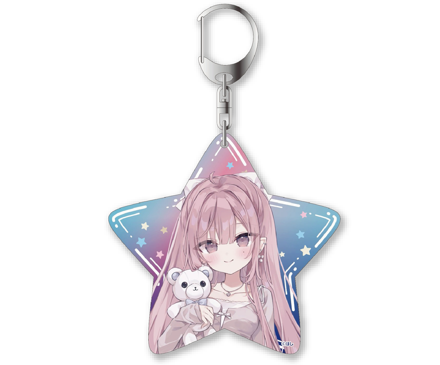 White Milky Cafe　コラボカフェ限定描き下ろし星型オーロラアクリルキーホルダー　もも