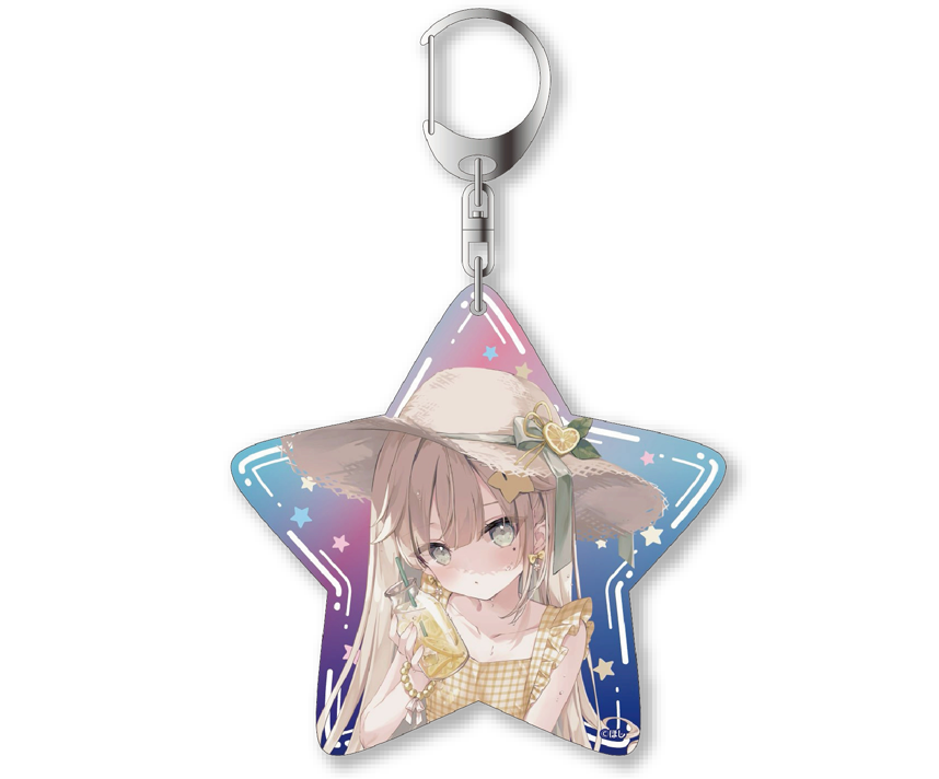 White Milky Cafe　コラボカフェ限定描き下ろし星型オーロラアクリルキーホルダー　ほし（水着ver.)